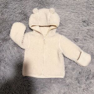 Cozy Cream Sherpa Baby Jacket with Ears